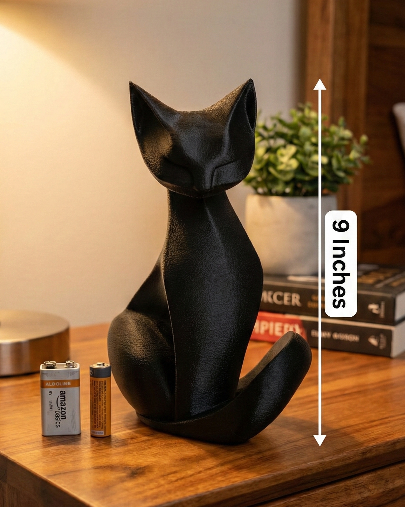 Cat Figurine, Contemplative Silhouette Model, Modern Feline Decor, 3D Printed Art - My Printed Perfections