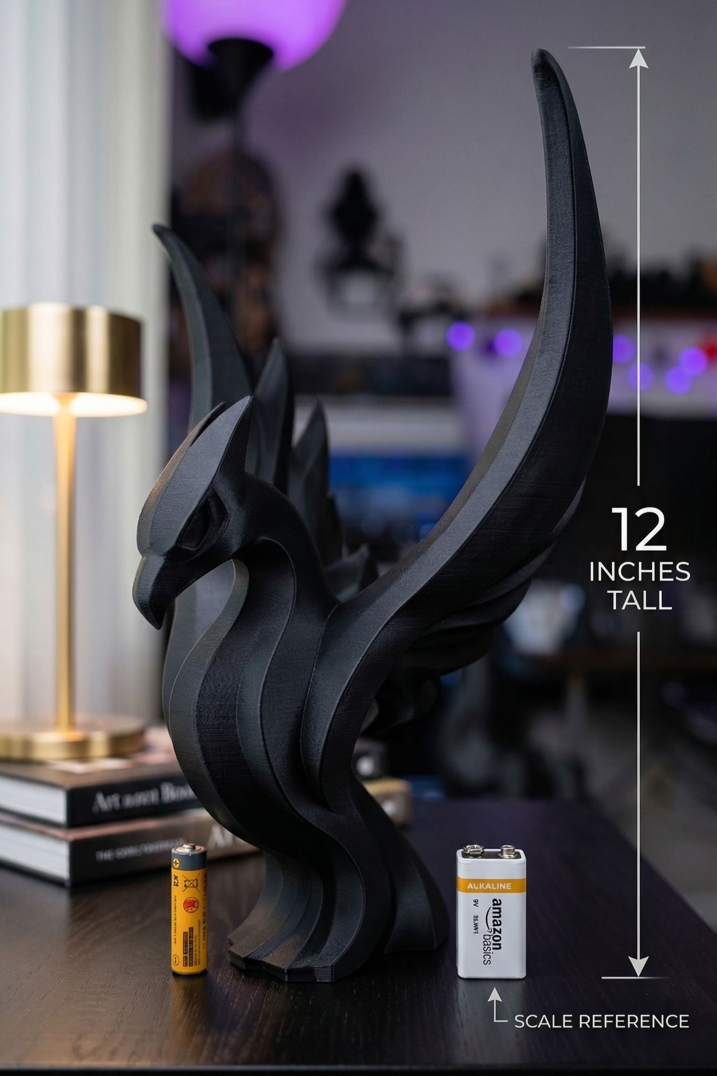Phoenix Figurine, Mythical Bird Model, Minimalist Fire Decor, Modern 3D Printed Art - My Printed Perfections