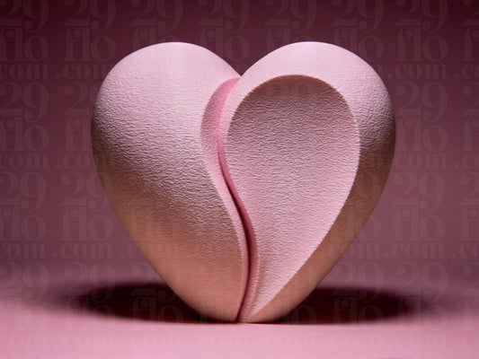 Abstract Heart Sculpture | 3D Printed Figurine | Hushed Harmony Modern Decor | Minimalist Plastic Art Piece, Desk Accessory