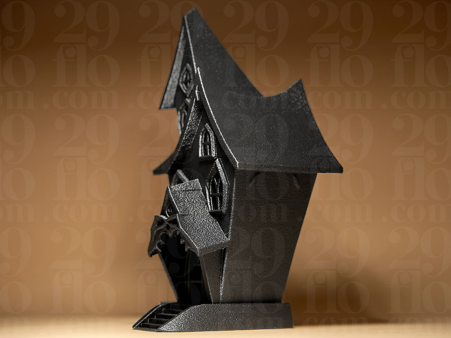 Haunted Mansion Model, Gothic Gable House, Spooky Halloween Decor, Victorian Castle Art