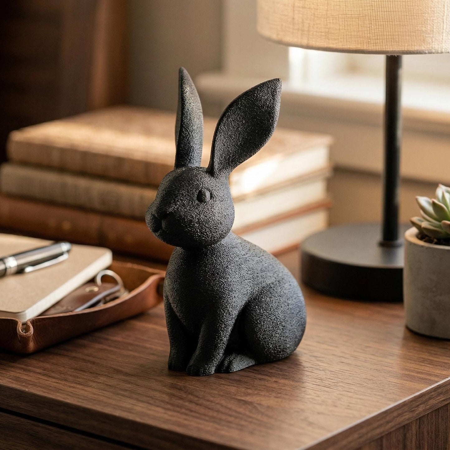 Bunny Figurine, Minimalist Rabbit Model, Modern Animal Decor, 3D Printed Art - My Printed Perfections