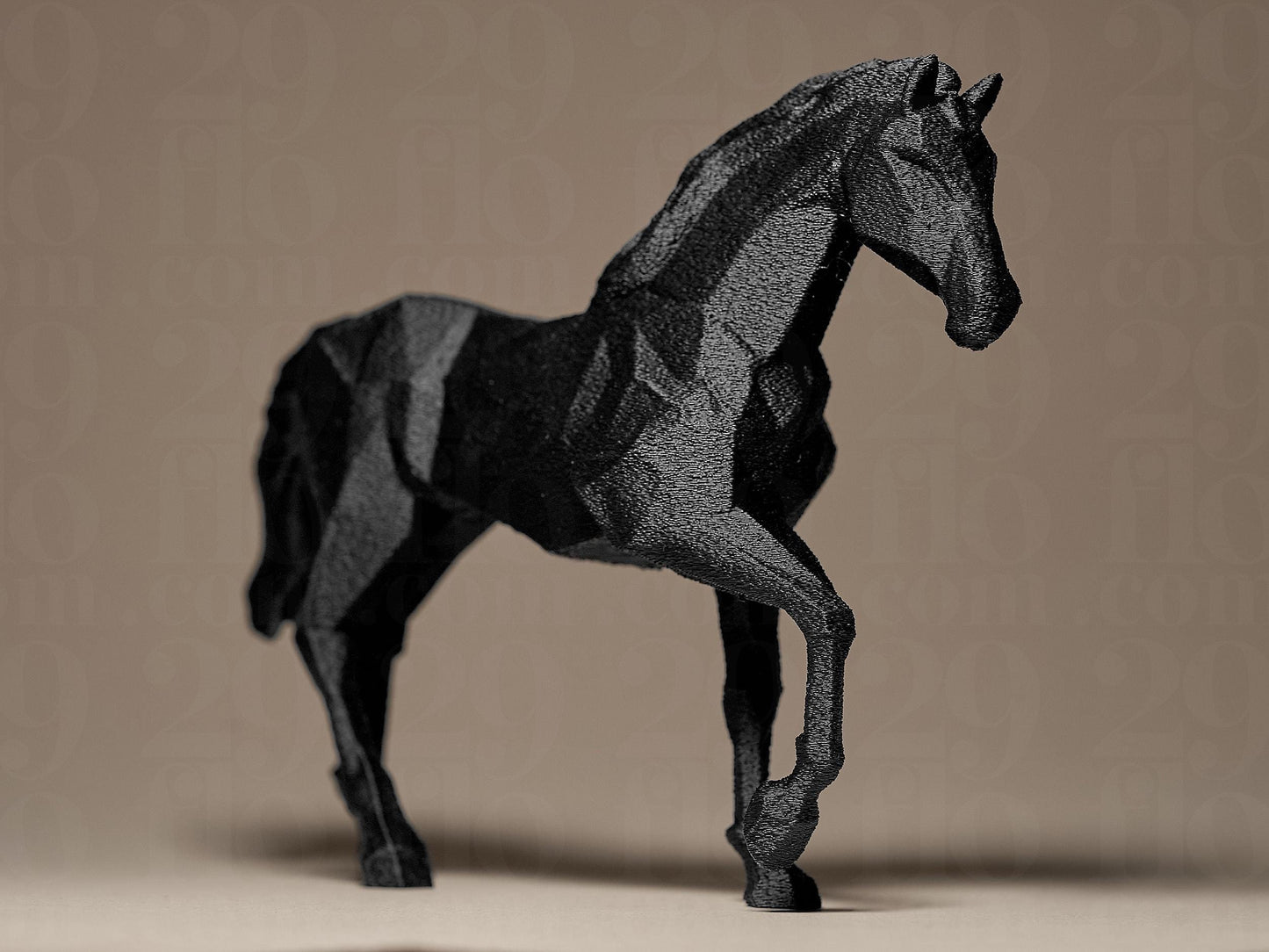 The Prancing Stallion: Geometric Grace • 3D Printed Plastic Figurine by 29flo