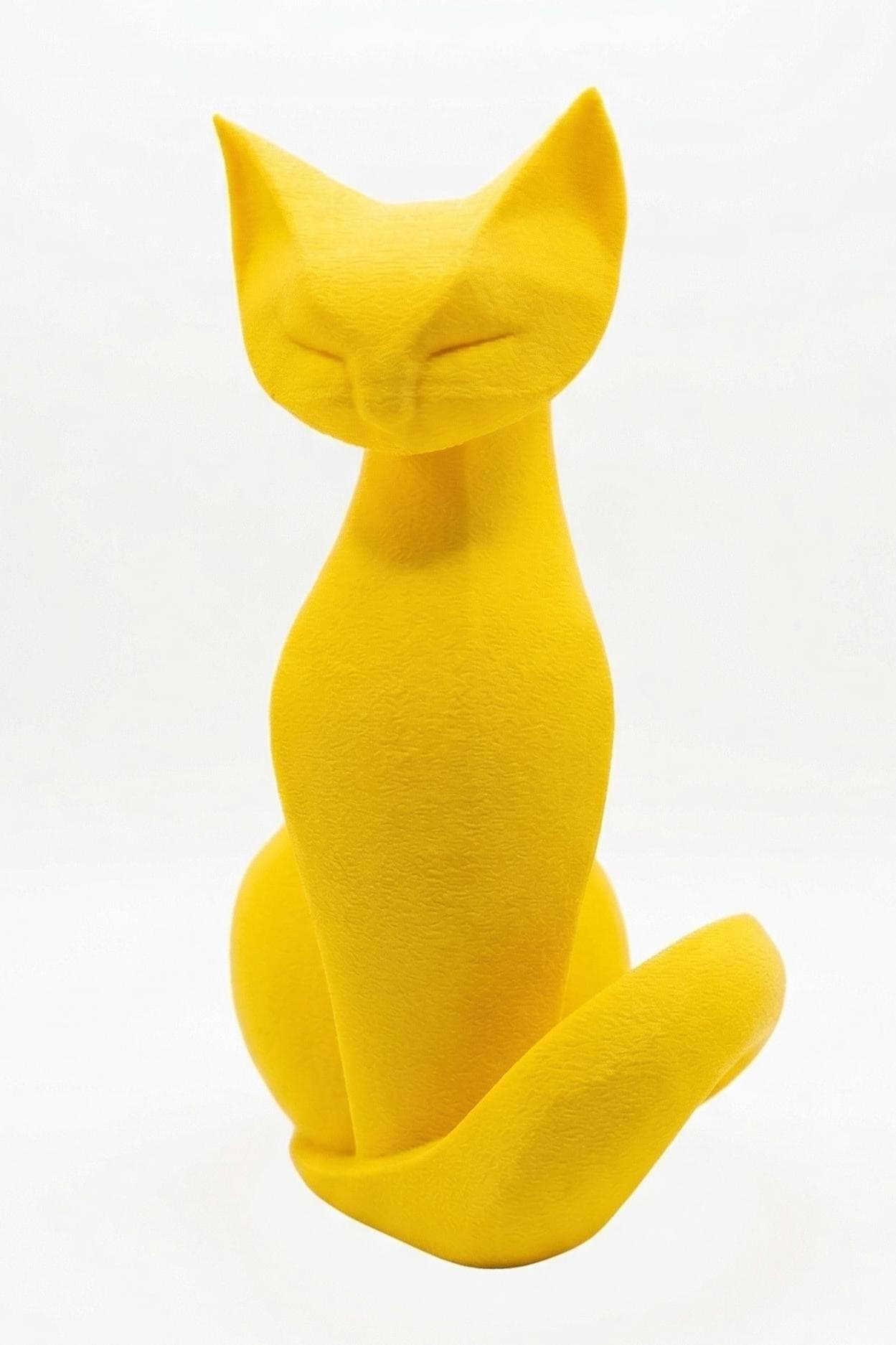 Cat Figurine, Contemplative Silhouette Model, Modern Feline Decor, 3D Printed Art - My Printed Perfections