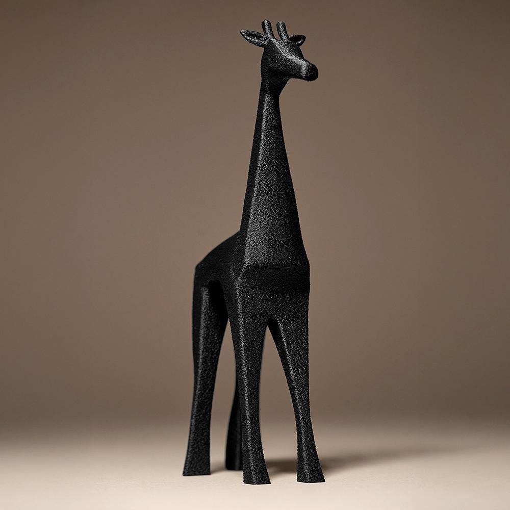 Giraffe Figurine, Minimalist Savannah Model, Modern Wildlife Decor, 3D Printed Nursery Gift - My Printed Perfections