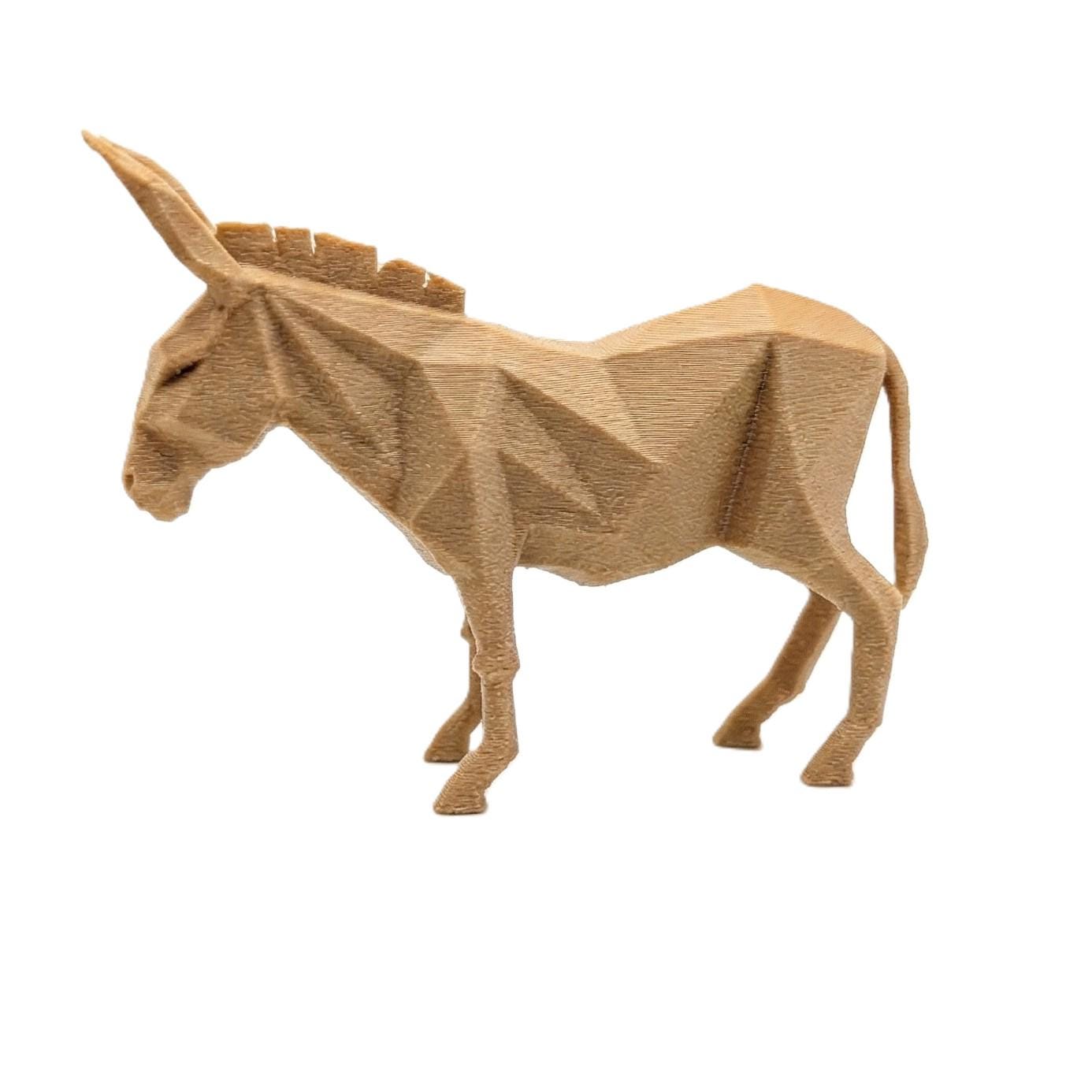 Donkey Figurine, Geometric Burro Model, Minimalist Animal Decor, Modern 3D Printed Art - My Printed Perfections