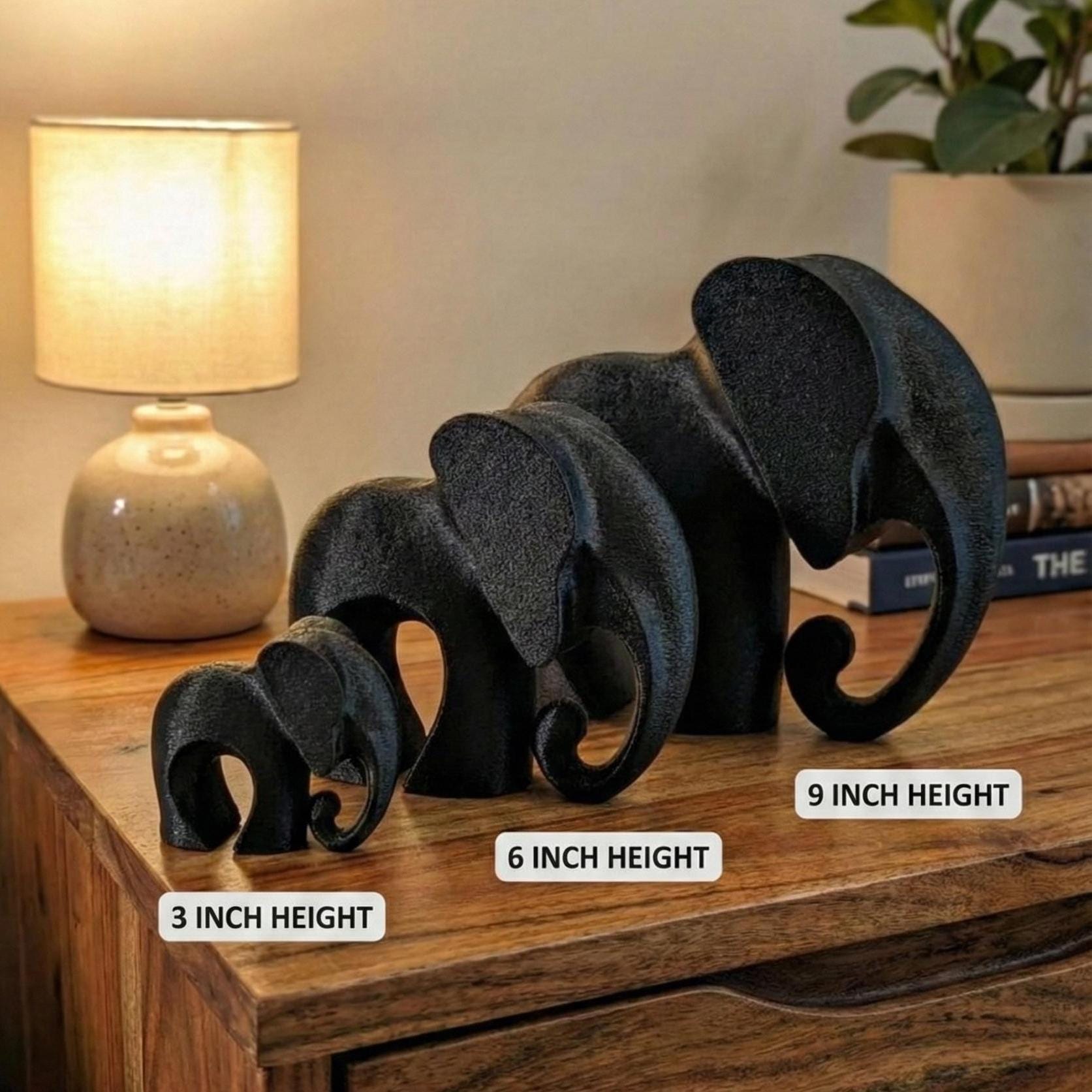 Elephant Figurine, Sleek Modern Model, Minimalist Wildlife Decor, 3D Printed Art Gift - My Printed Perfections