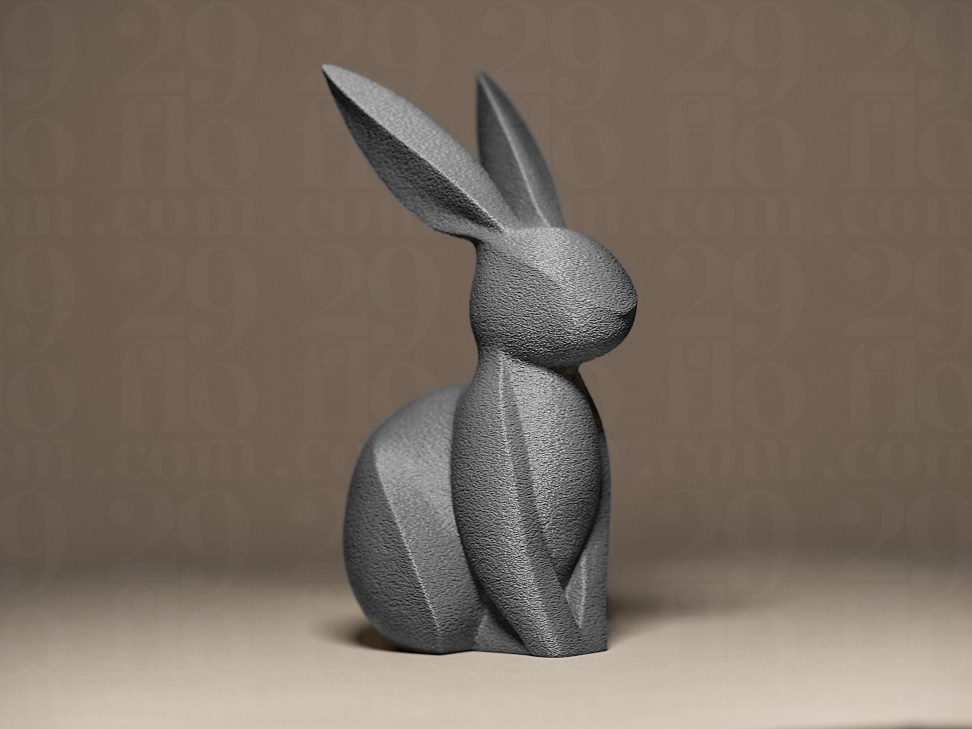 Bunny Figurine, Poised Rabbit Model, Minimalist Animal Decor, Modern 3D Printed Art - My Printed Perfections