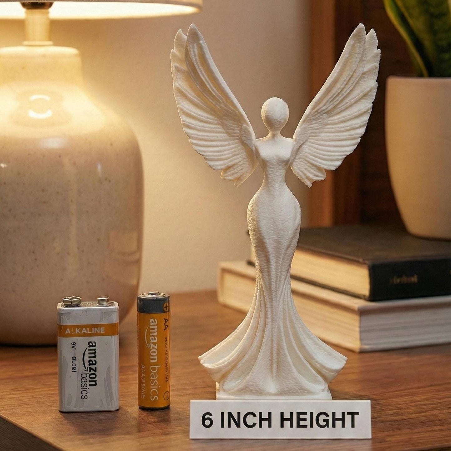 Angel Figurine, Ascending Spirit Model, Winged Minimalist Decor, Modern 3D Printed Art - My Printed Perfections
