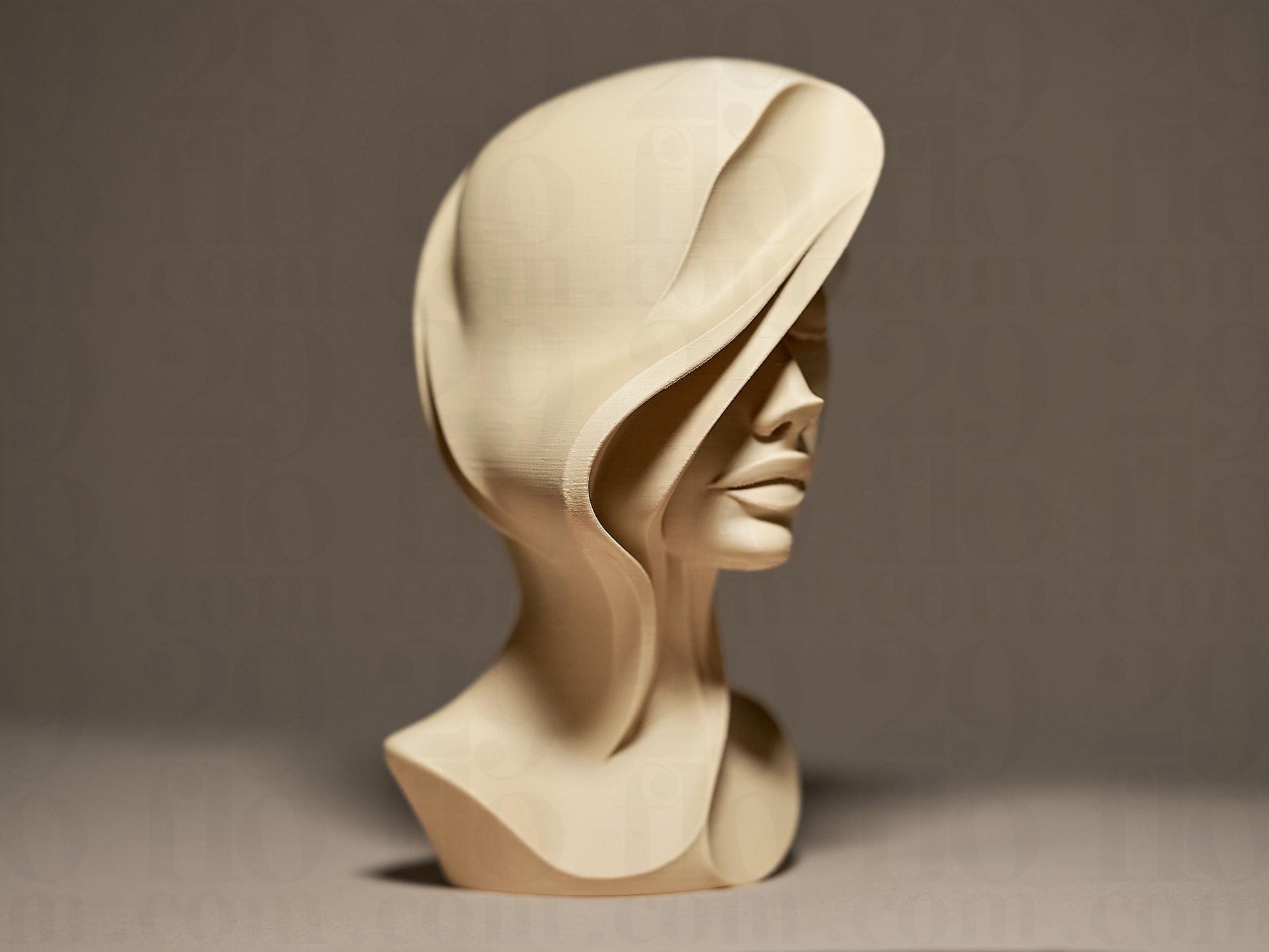 Woman Bust Figurine, Windswept Female Model, Minimalist Face Decor, Modern 3D Printed Art - My Printed Perfections