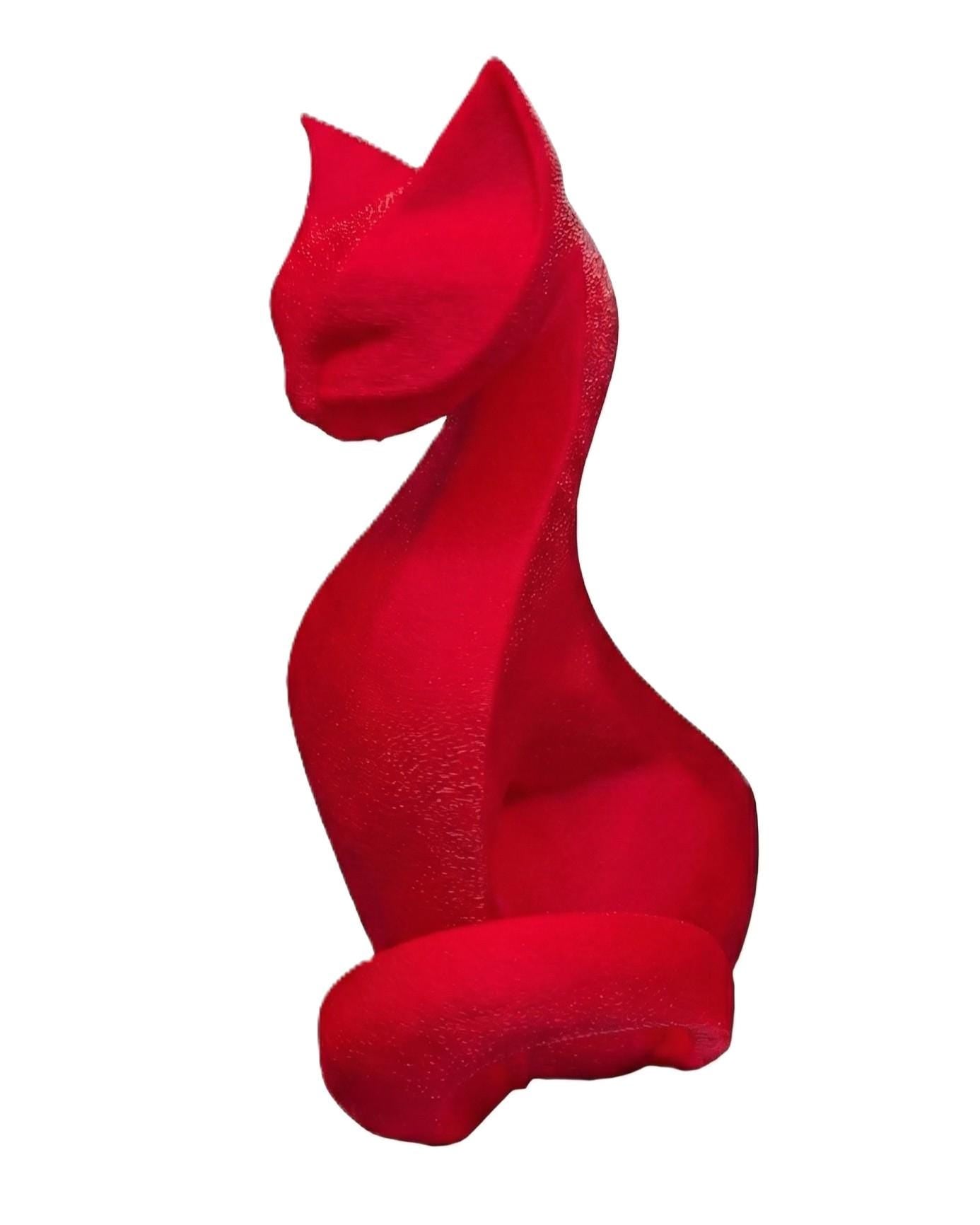 Cat Figurine, Contemplative Silhouette Model, Modern Feline Decor, 3D Printed Art - My Printed Perfections