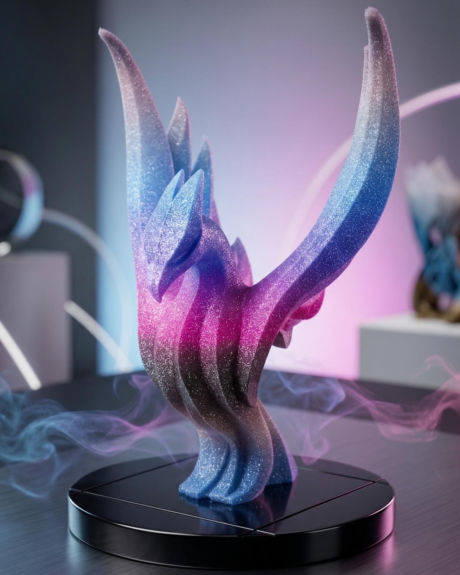 Phoenix Figurine, Mythical Bird Model, Minimalist Fire Decor, Modern 3D Printed Art - My Printed Perfections