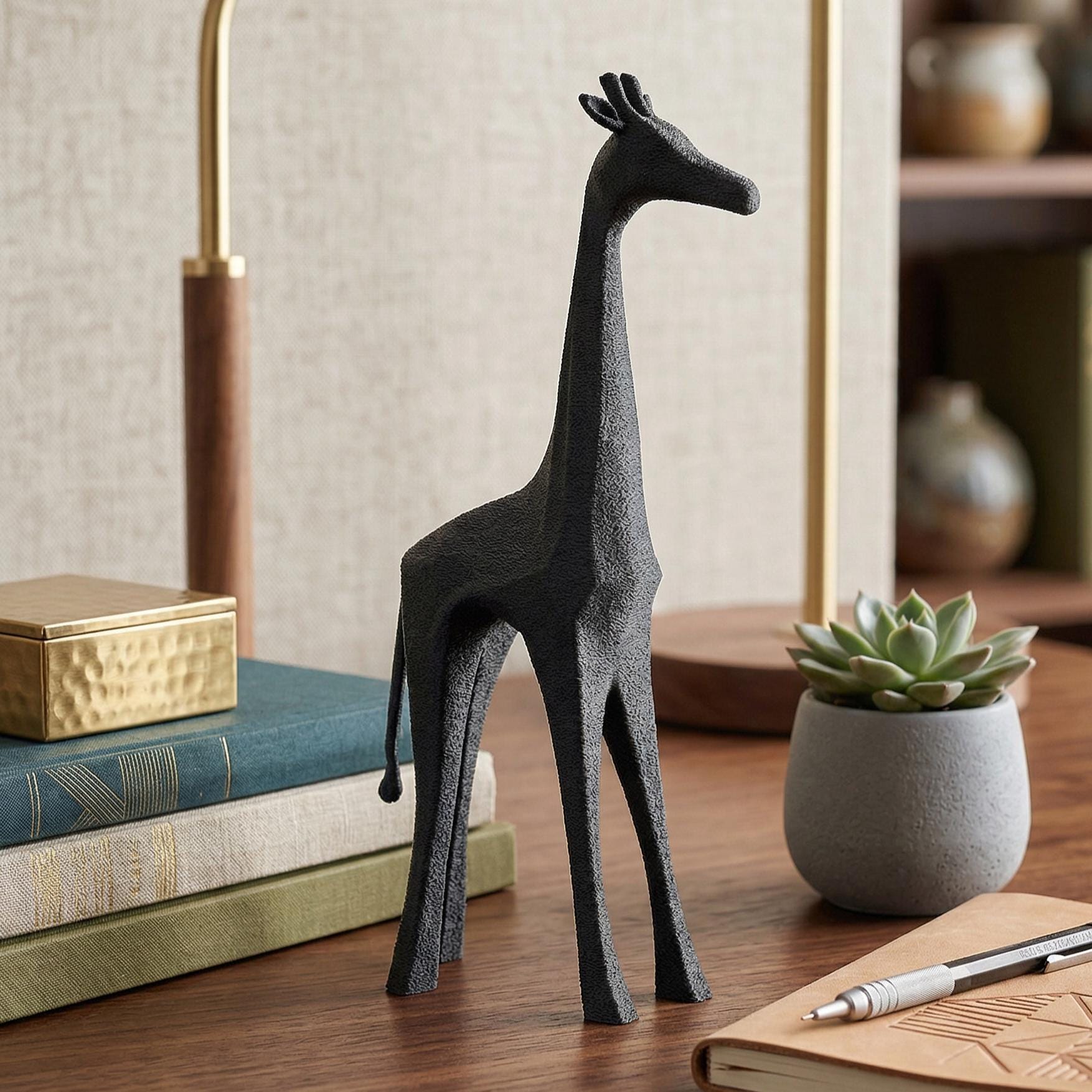 Giraffe Figurine, Minimalist Savannah Model, Modern Wildlife Decor, 3D Printed Nursery Gift - My Printed Perfections