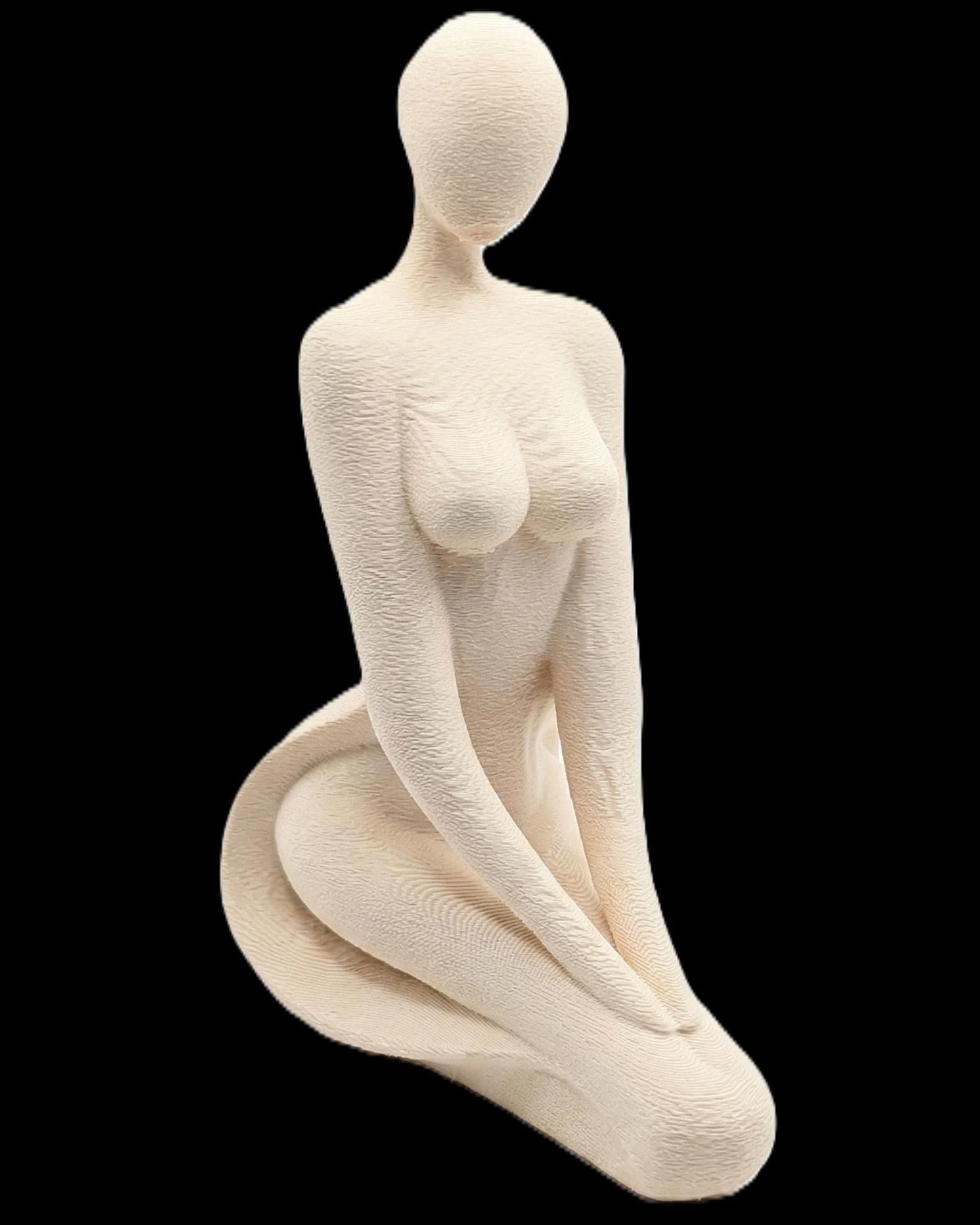 Kneeling Woman Figurine, Minimalist Silhouette Model, Abstract Female Art, 3D Printed Decor - My Printed Perfections