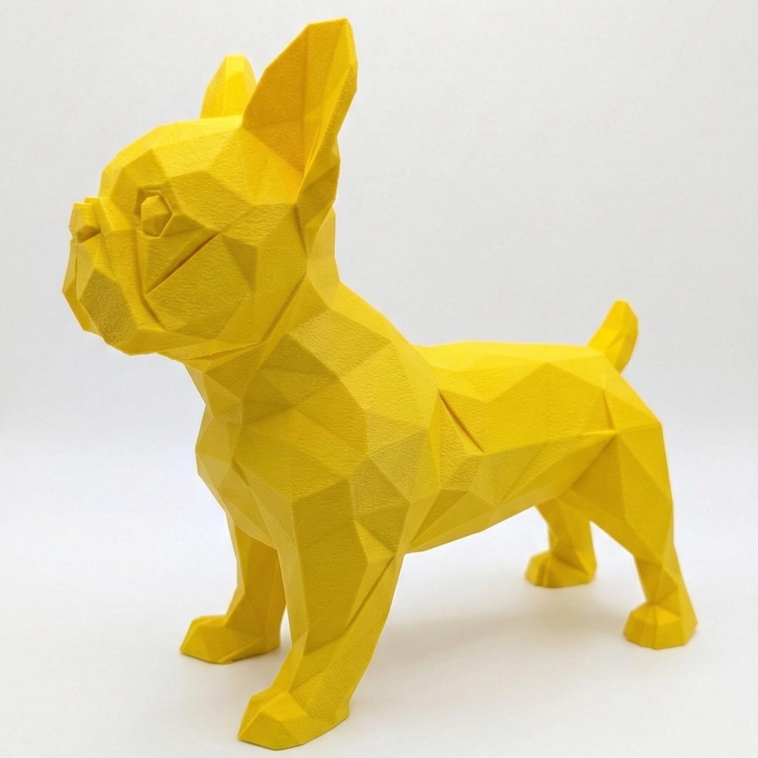 Frenchie Figurine, Geometric Bulldog Model, Minimalist Pet Decor, Modern 3D Printed Art - My Printed Perfections