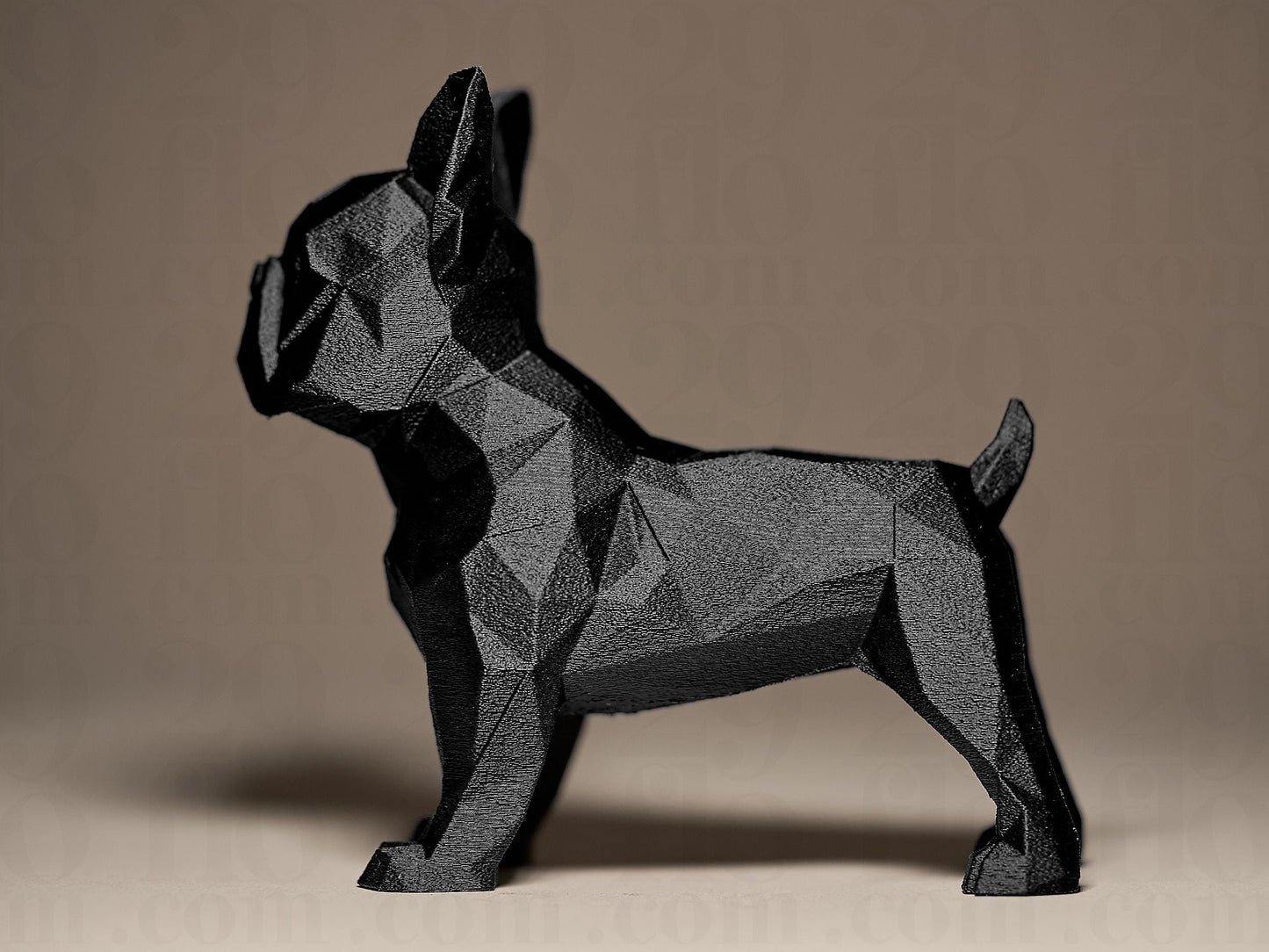 Frenchie Figurine, Geometric Bulldog Model, Minimalist Pet Decor, Modern 3D Printed Art - My Printed Perfections