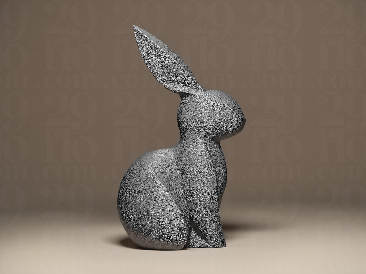 Bunny Figurine, Poised Rabbit Model, Minimalist Animal Decor, Modern 3D Printed Art - My Printed Perfections