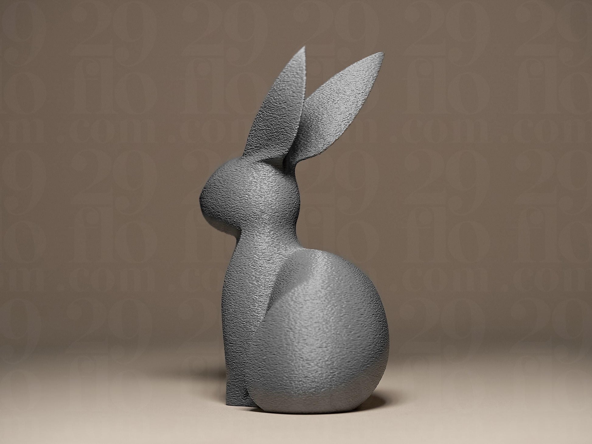 Bunny Figurine, Poised Rabbit Model, Minimalist Animal Decor, Modern 3D Printed Art - My Printed Perfections