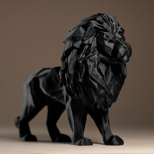Lion Figurine, Geometric Feline Model, Minimalist Safari Decor, Modern 3D Printed Art - My Printed Perfections