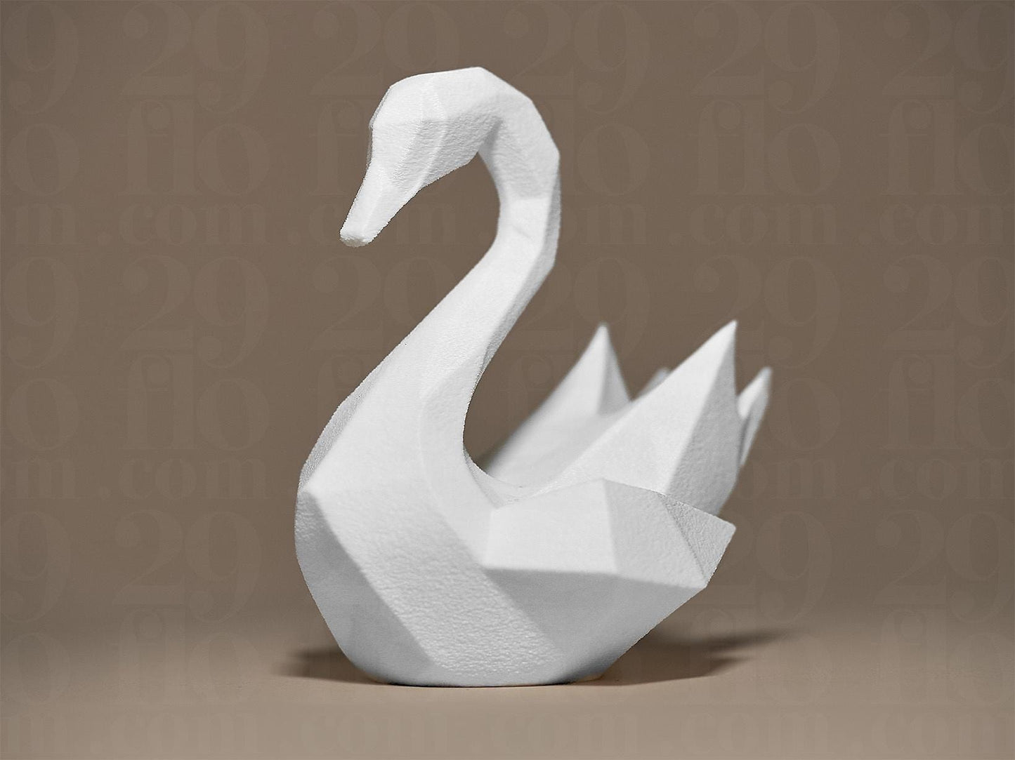 Swan Figurine, Geometric Bird Model, Minimalist Modern Decor, 3D Printed Art - My Printed Perfections