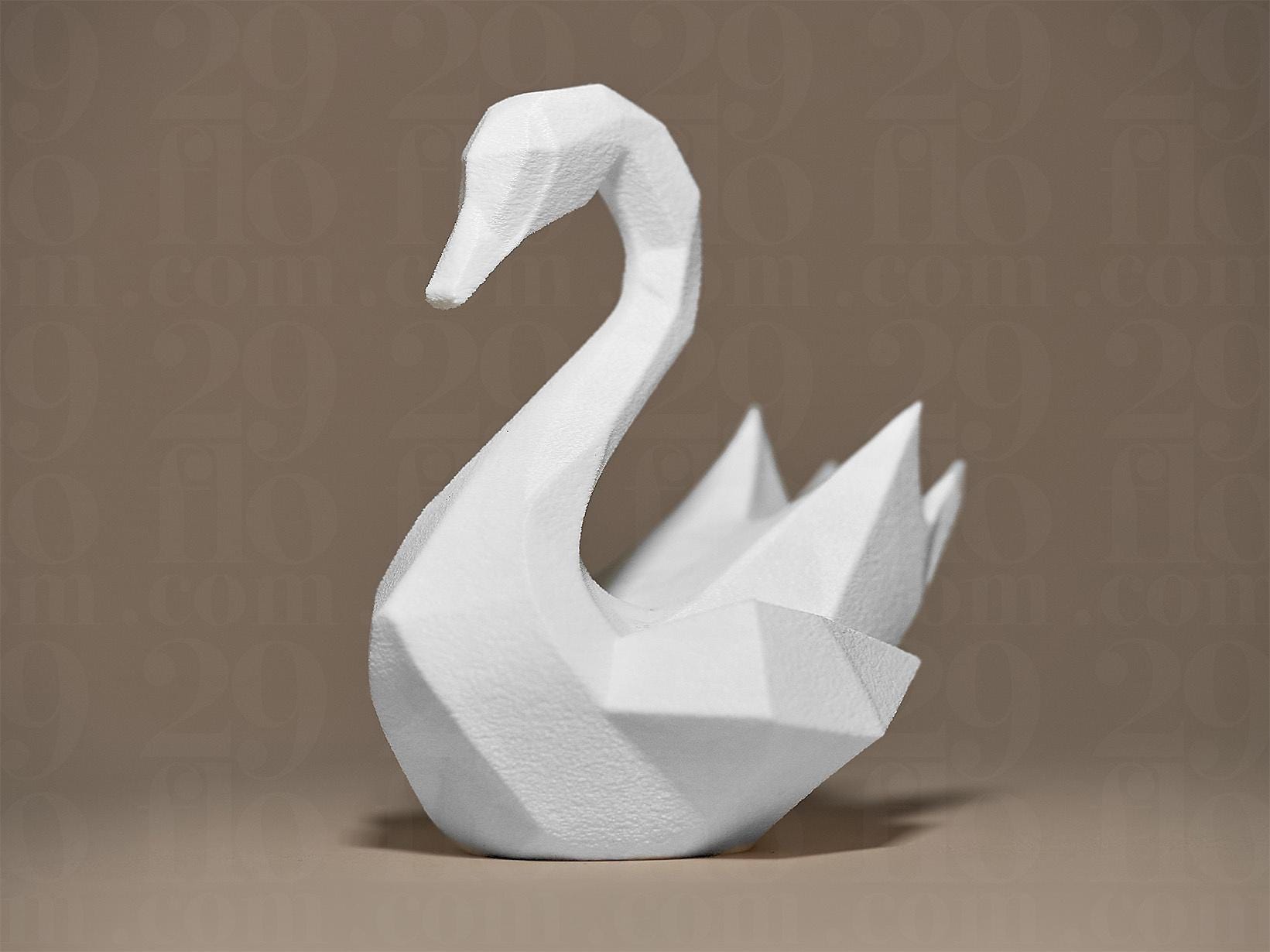 Swan Figurine, Geometric Bird Model, Minimalist Modern Decor, 3D Printed Art - My Printed Perfections