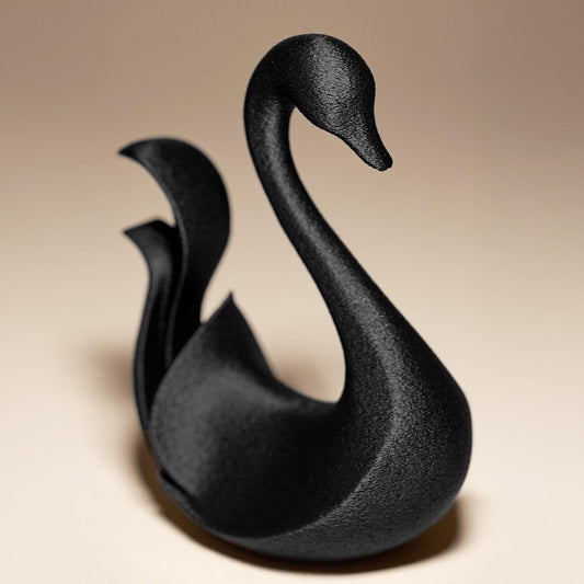 Swan Figurine, Sleek Silhouette Model, Minimalist Bird Decor, Modern 3D Printed Art