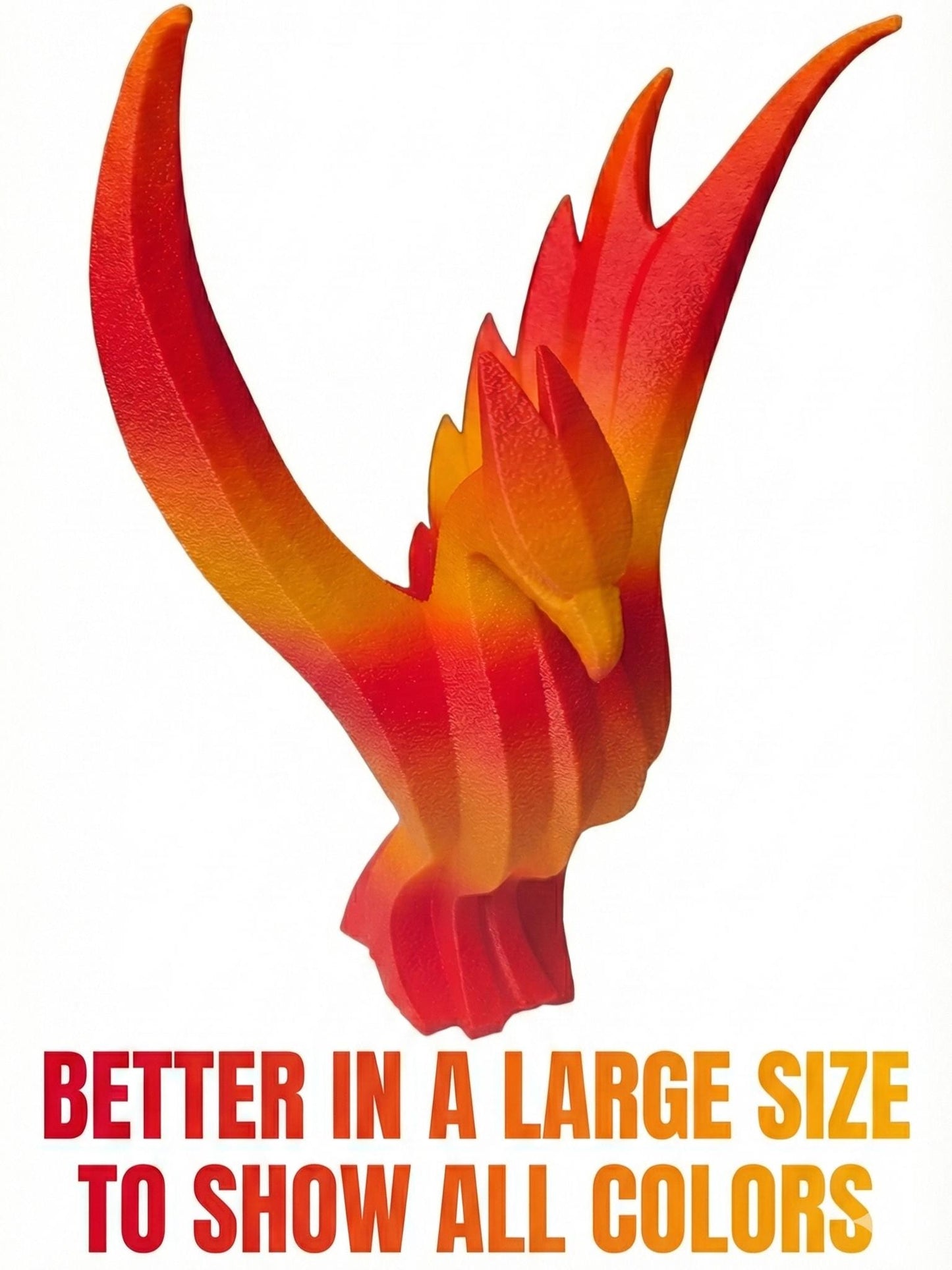 Phoenix Figurine, Mythical Bird Model, Minimalist Fire Decor, Modern 3D Printed Art - My Printed Perfections