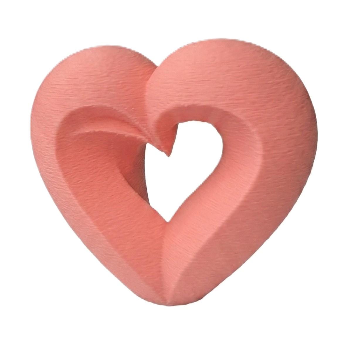 Heart Figurine, Harmonious Intertwined Model, Minimalist Abstract Decor, Modern 3D Printed Art - My Printed Perfections