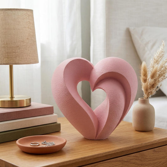 Heart Figurine, Harmonious Intertwined Model, Minimalist Abstract Decor, Modern 3D Printed Art - My Printed Perfections