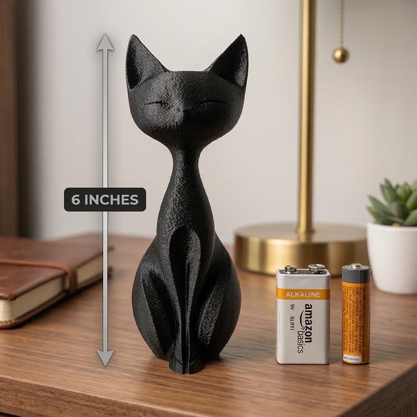 Cat Figurine, Silent Silhouette Model, Modern Feline Decor, 3D Printed Art - My Printed Perfections