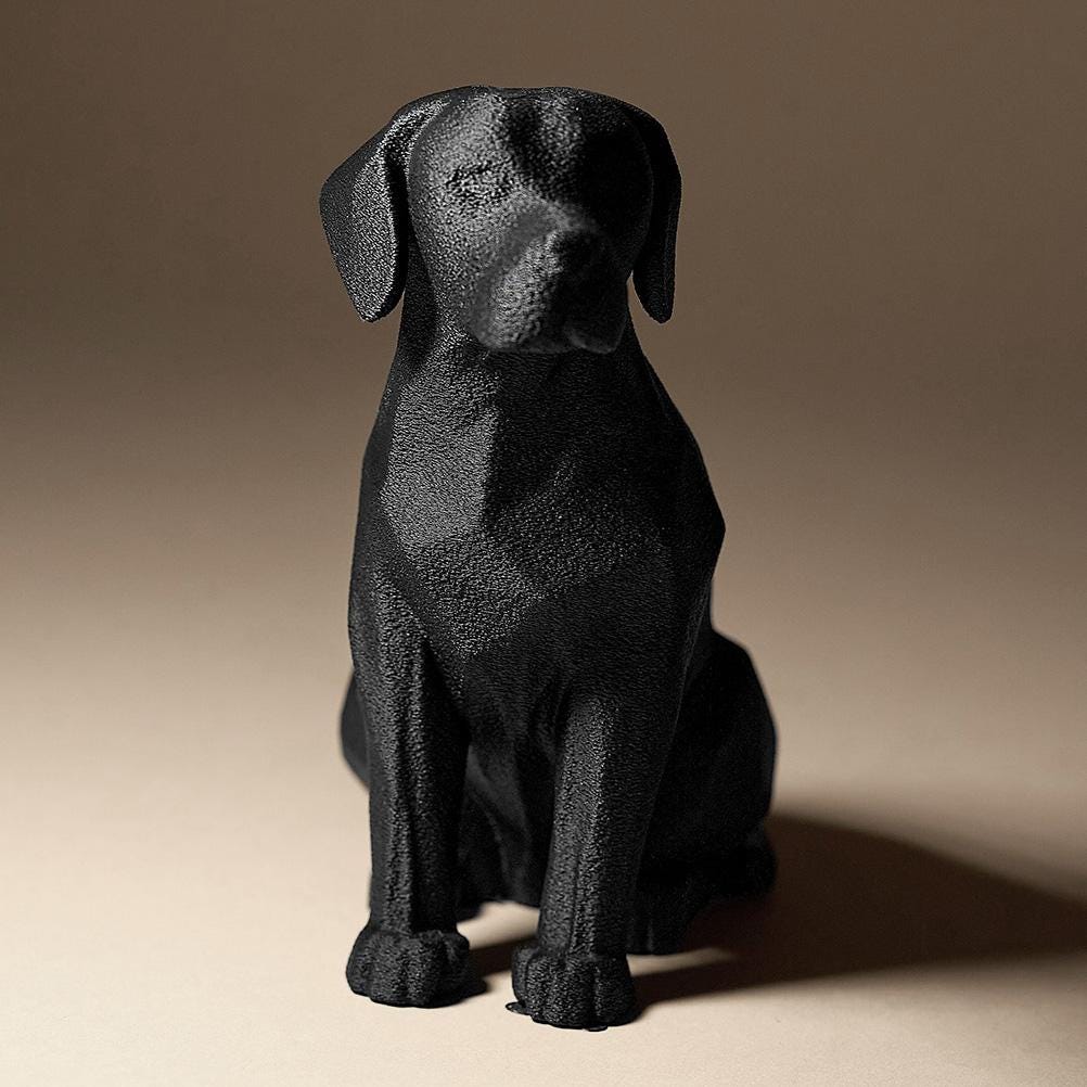 Dog Figurine, Noble Companion Model, Minimalist Animal Decor, Modern 3D Printed Art - My Printed Perfections