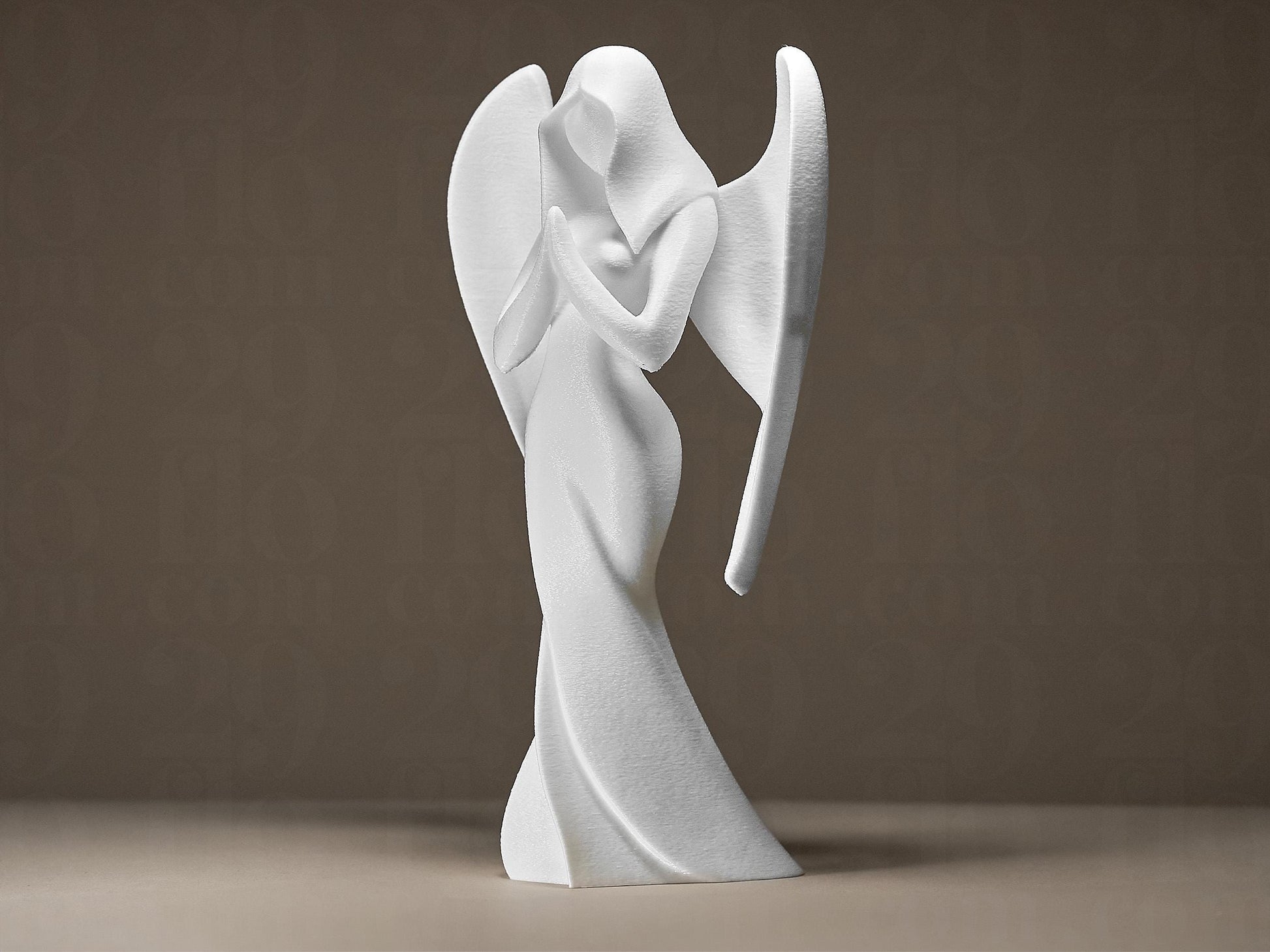 Angel Figurine, Contemplative Praying Model, Serene Winged Decor, Modern 3D Printed Art - My Printed Perfections