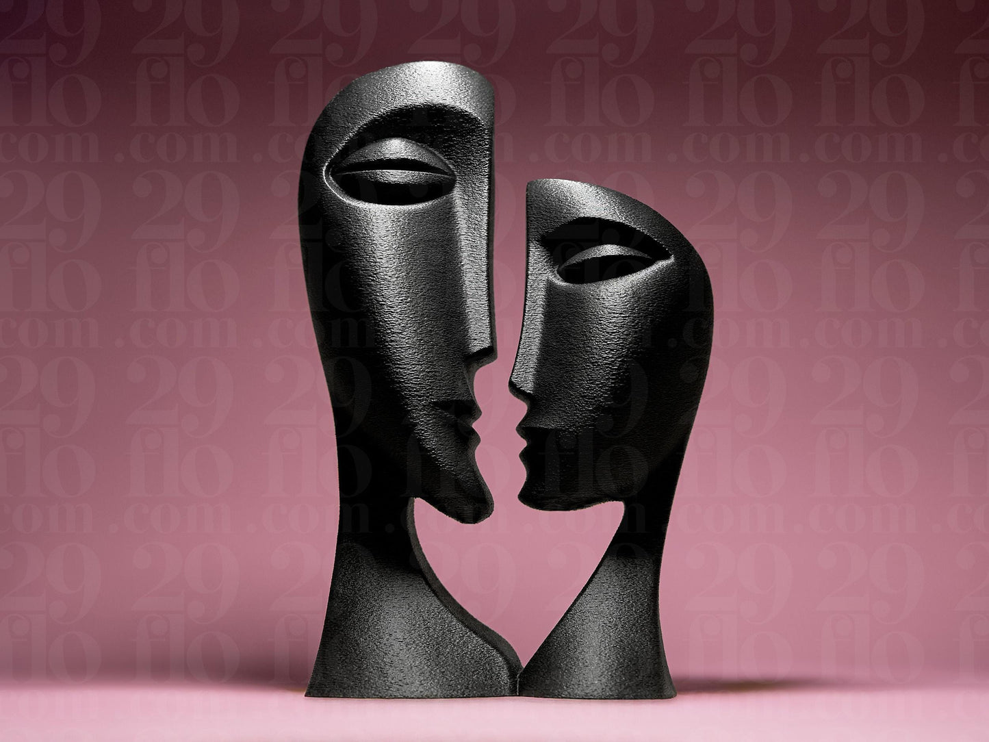 Couple Figurine, Abstract Lovers Model, Minimalist Heart Decor, Modern 3D Printed Art - My Printed Perfections
