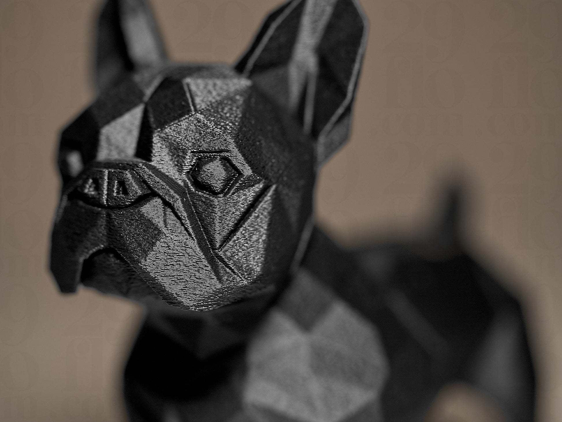 Frenchie Figurine, Geometric Bulldog Model, Minimalist Pet Decor, Modern 3D Printed Art - My Printed Perfections