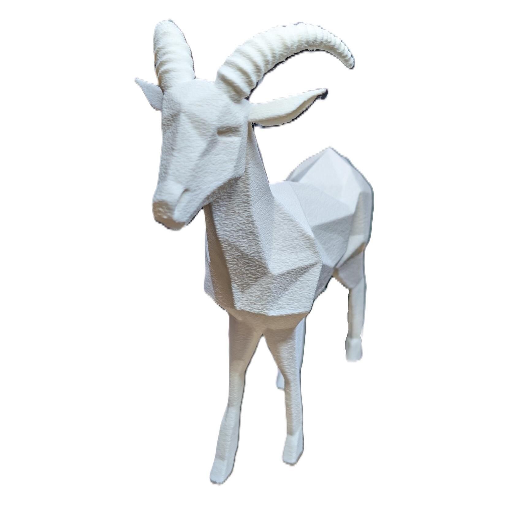 Goat Figurine, Geometric Mountain Model, Minimalist Animal Decor, Modern 3D Printed Art - My Printed Perfections