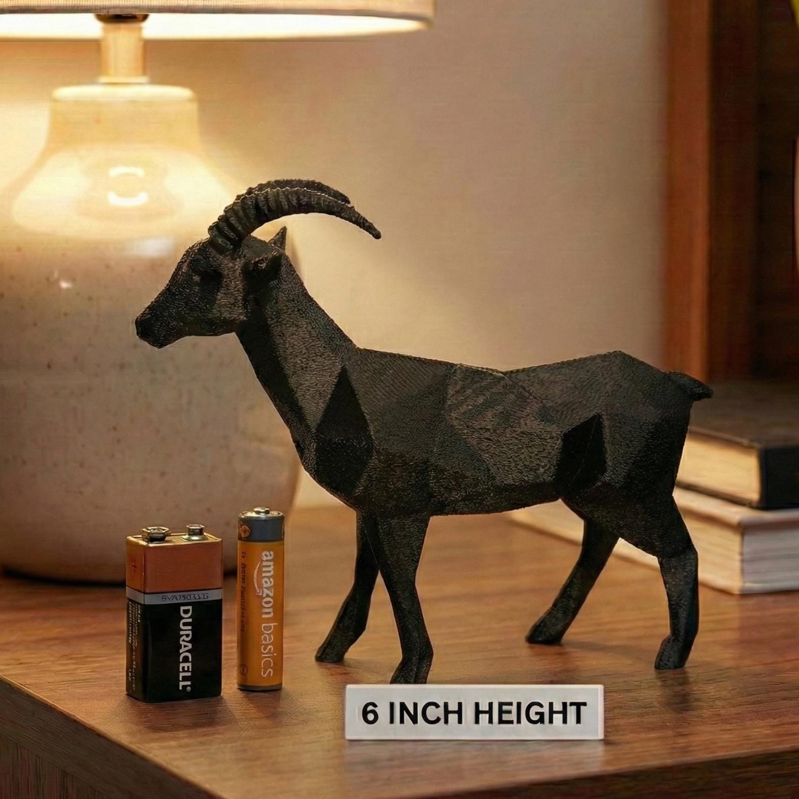 Goat Figurine, Geometric Mountain Model, Minimalist Animal Decor, Modern 3D Printed Art - My Printed Perfections