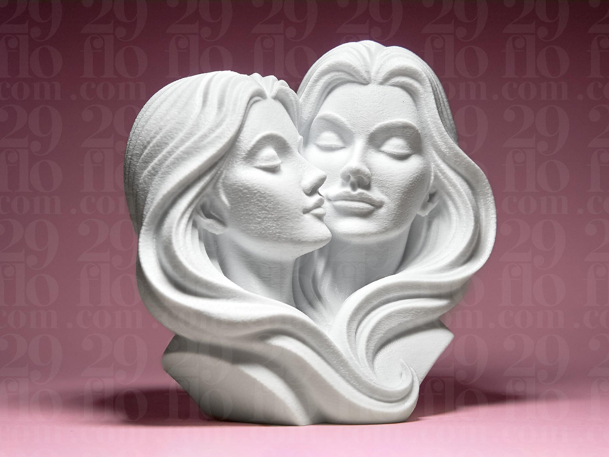 Women Couple Figurine, Cherished Lovers Model, Lesbian Anniversary Gift, Minimalist Female Decor Art - My Printed Perfections
