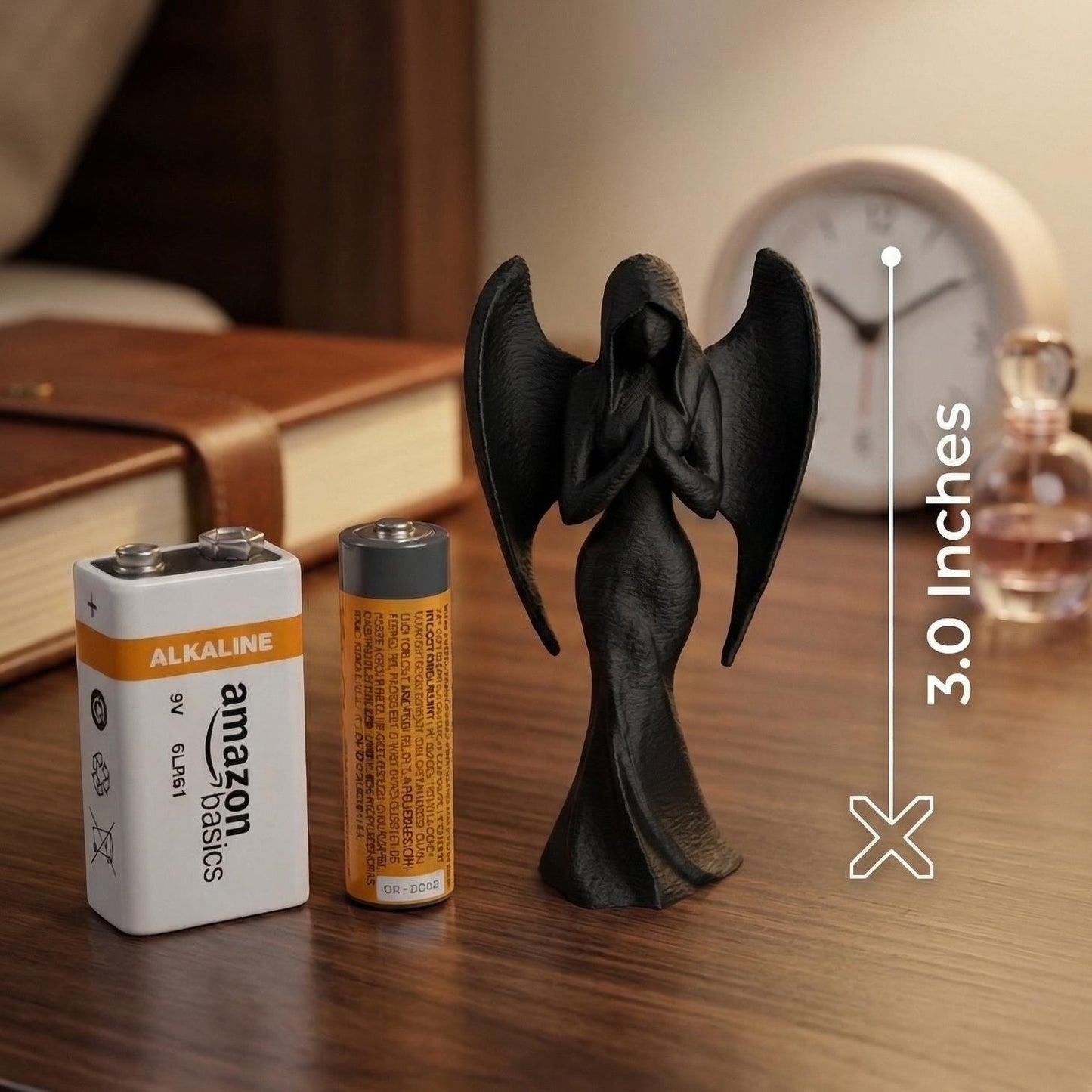 Angel Figurine, Contemplative Praying Model, Serene Winged Decor, Modern 3D Printed Art - My Printed Perfections