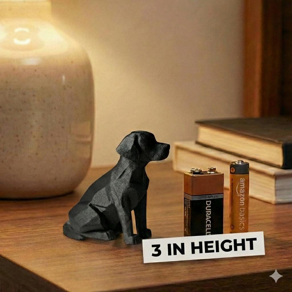 Dog Figurine, Noble Companion Model, Minimalist Animal Decor, Modern 3D Printed Art - My Printed Perfections