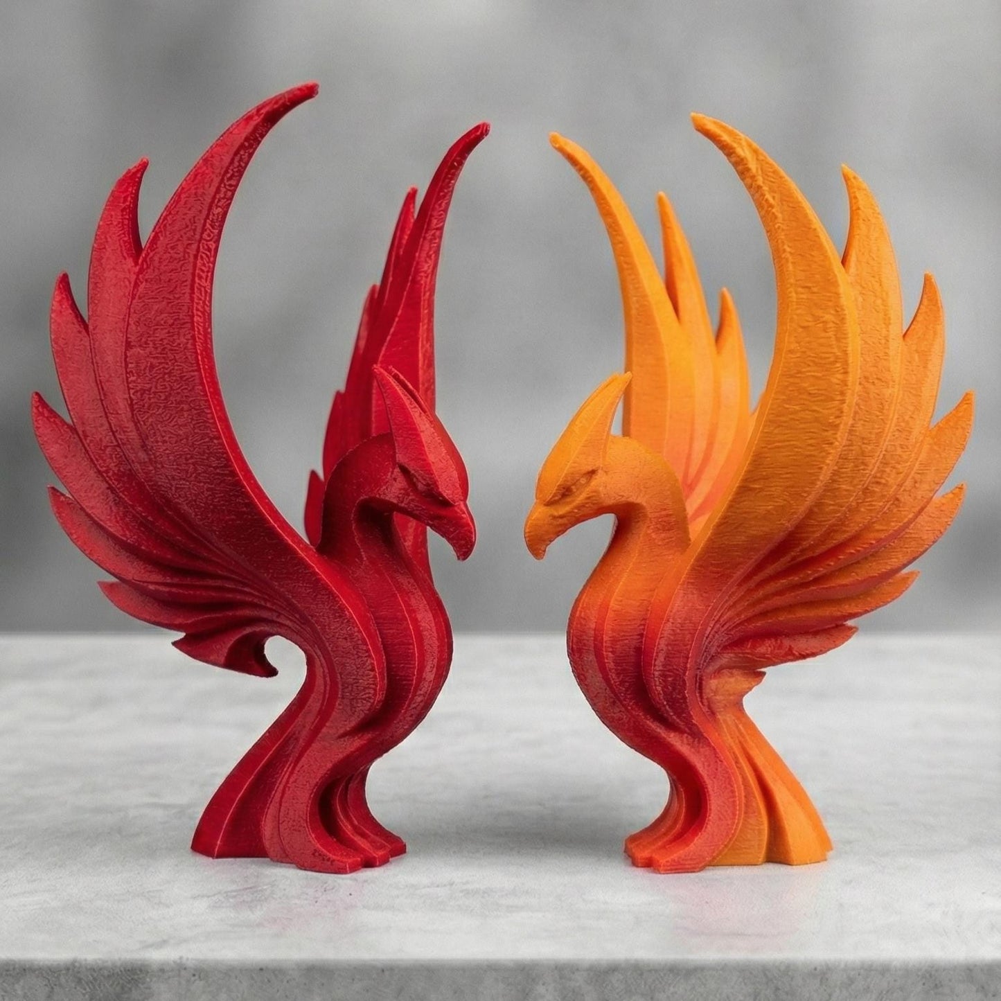 Phoenix Figurine, Mythical Bird Model, Minimalist Fire Decor, Modern 3D Printed Art - My Printed Perfections