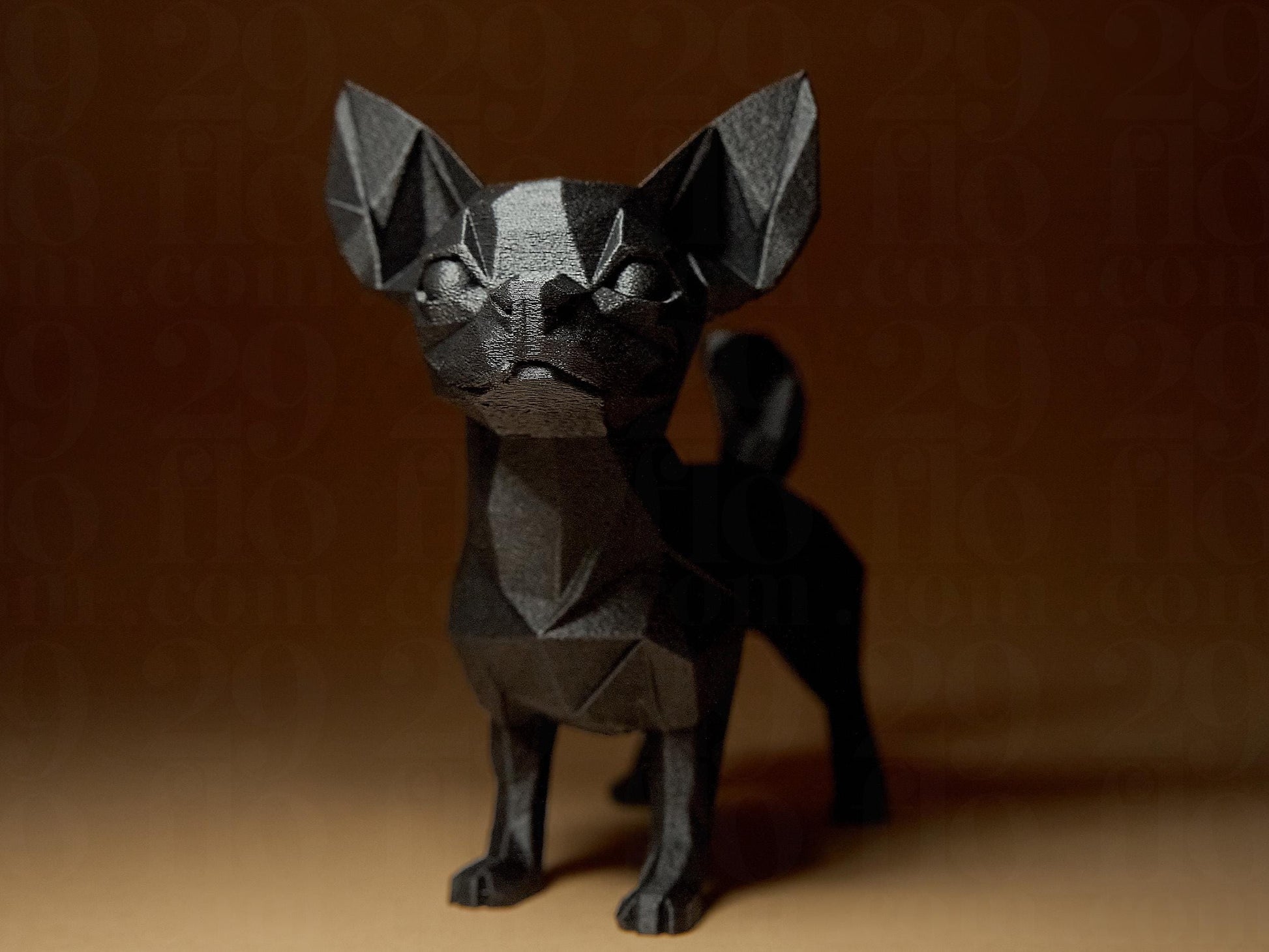 Chihuahua Figurine, Cubist Dog Model, Minimalist Pet Art, Modern 3D Printed Gift - My Printed Perfections