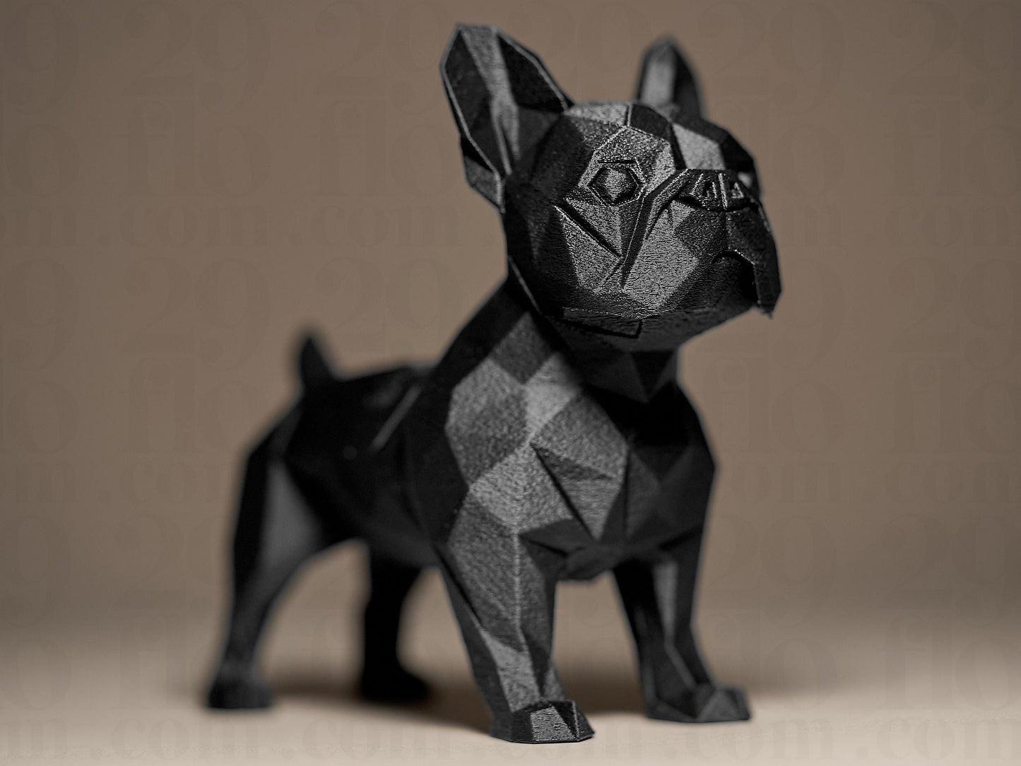 Frenchie Figurine, Geometric Bulldog Model, Minimalist Pet Decor, Modern 3D Printed Art - My Printed Perfections