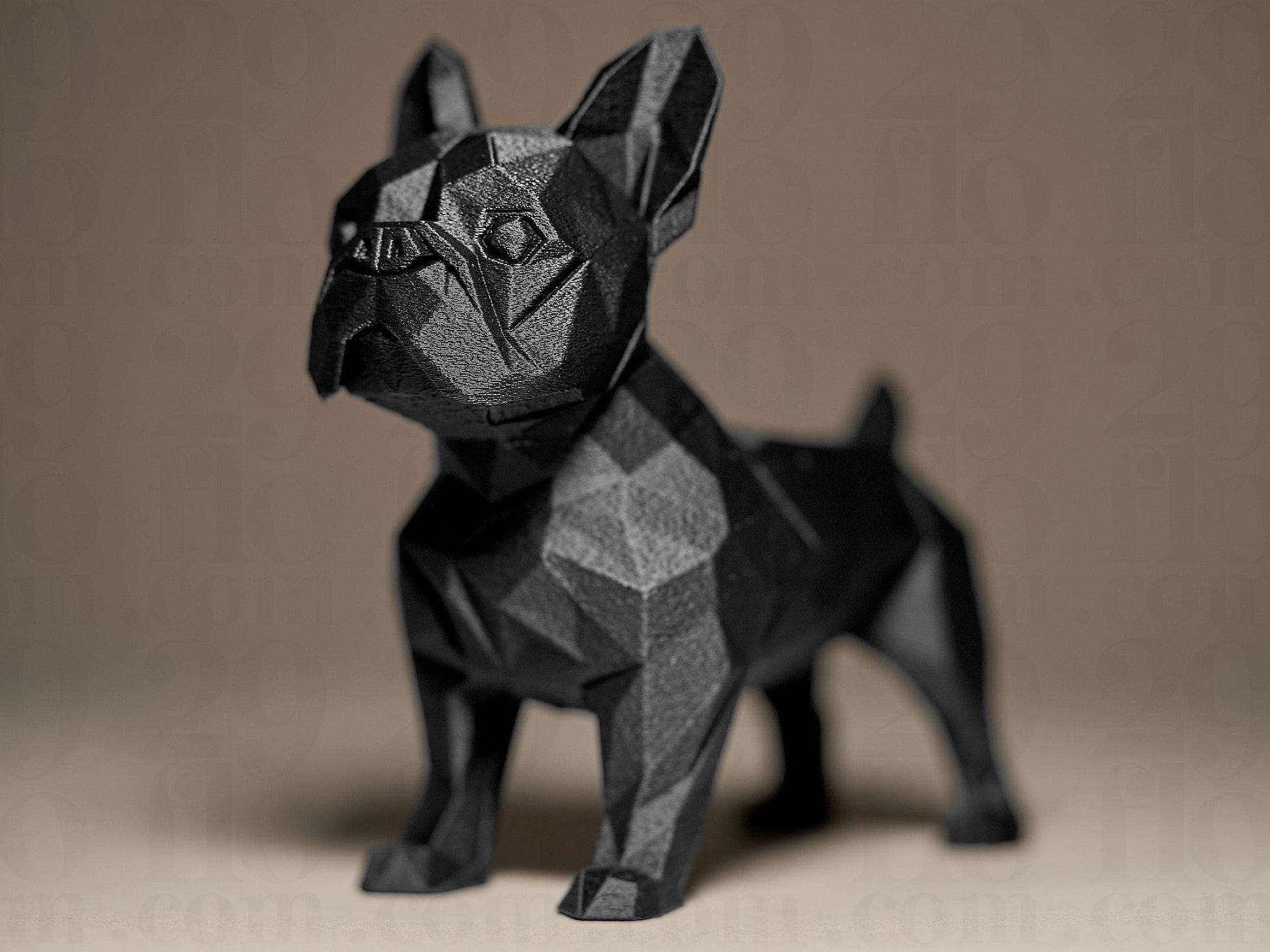 Frenchie Figurine, Geometric Bulldog Model, Minimalist Pet Decor, Modern 3D Printed Art - My Printed Perfections