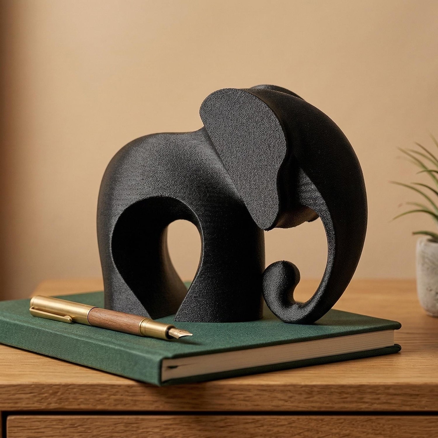 Elephant Figurine, Sleek Modern Model, Minimalist Wildlife Decor, 3D Printed Art Gift - My Printed Perfections