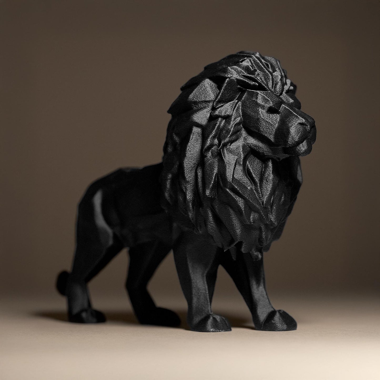 Lion Figurine, Geometric Feline Model, Minimalist Safari Decor, Modern 3D Printed Art - My Printed Perfections