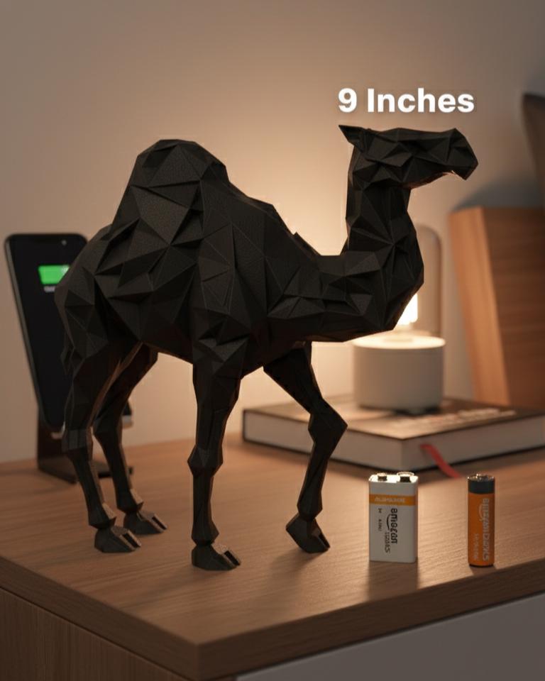 Camel Figurine, Geometric Saharan Model, Minimalist Desert Decor, Modern 3D Printed Art - My Printed Perfections