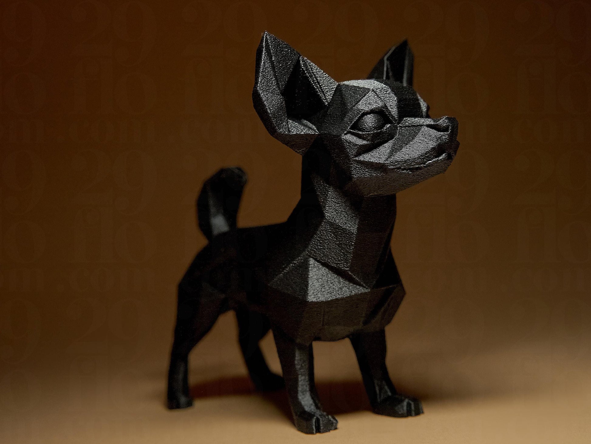 Chihuahua Figurine, Cubist Dog Model, Minimalist Pet Art, Modern 3D Printed Gift - My Printed Perfections