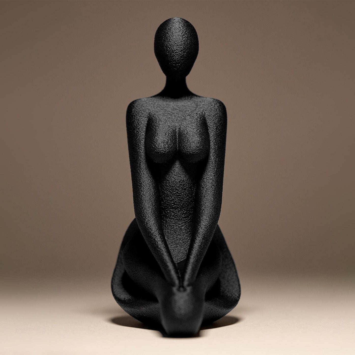Kneeling Woman Figurine, Minimalist Silhouette Model, Abstract Female Art, 3D Printed Decor - My Printed Perfections