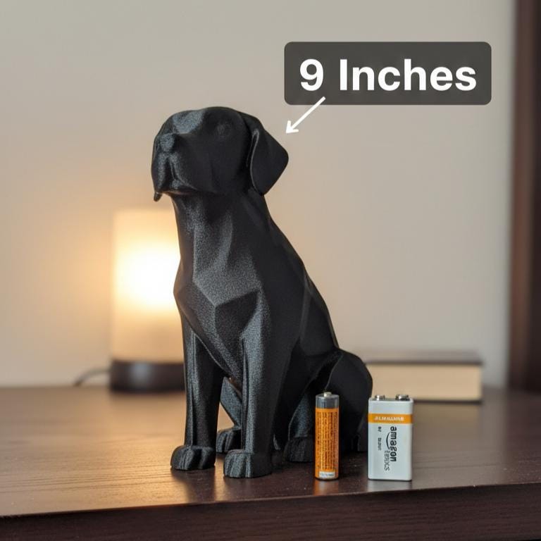 Dog Figurine, Noble Companion Model, Minimalist Animal Decor, Modern 3D Printed Art - My Printed Perfections