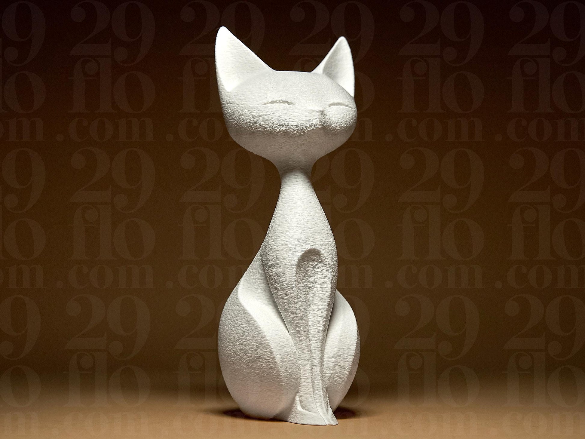 Cat Figurine, Silent Silhouette Model, Modern Feline Decor, 3D Printed Art - My Printed Perfections