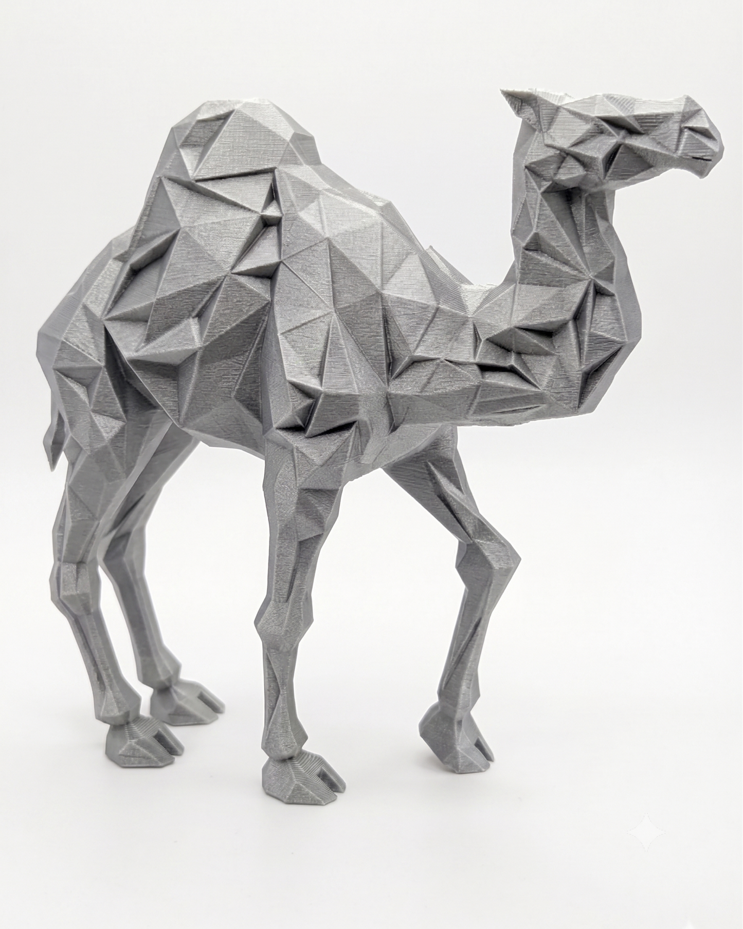 Camel Figurine, Geometric Saharan Model, Minimalist Desert Decor, Modern 3D Printed Art